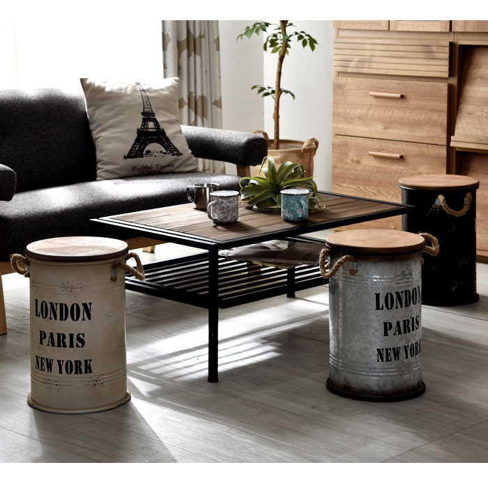 ブリキ箱収納レトロ大きい座布団収納インテリア台