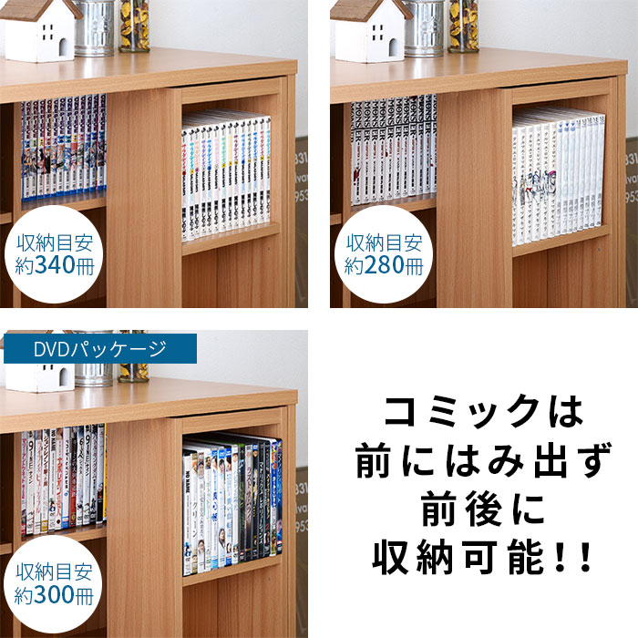 ダブルスライド書棚奥深タイプ900幅